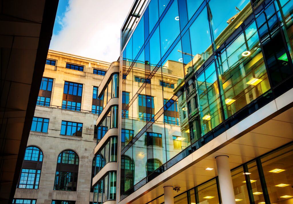 Illuminated Office Building